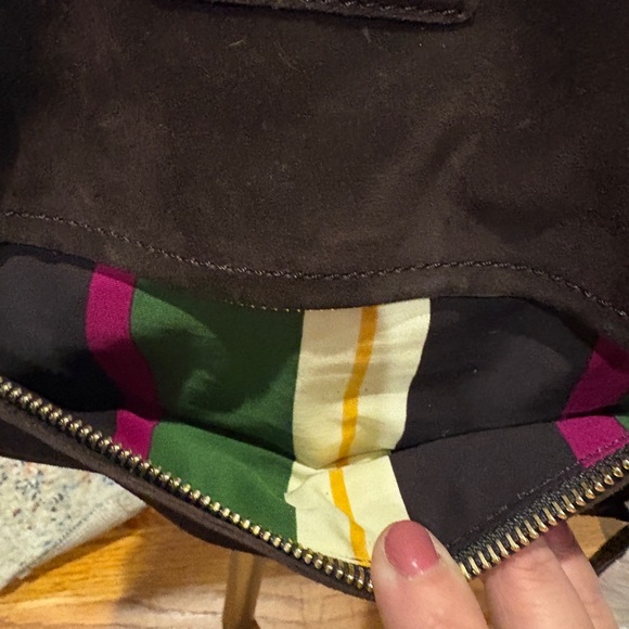 NWT Kate Spade Oak Park Small Rue Chocolate Suede Shoulder Bag - Picture 4 of 17